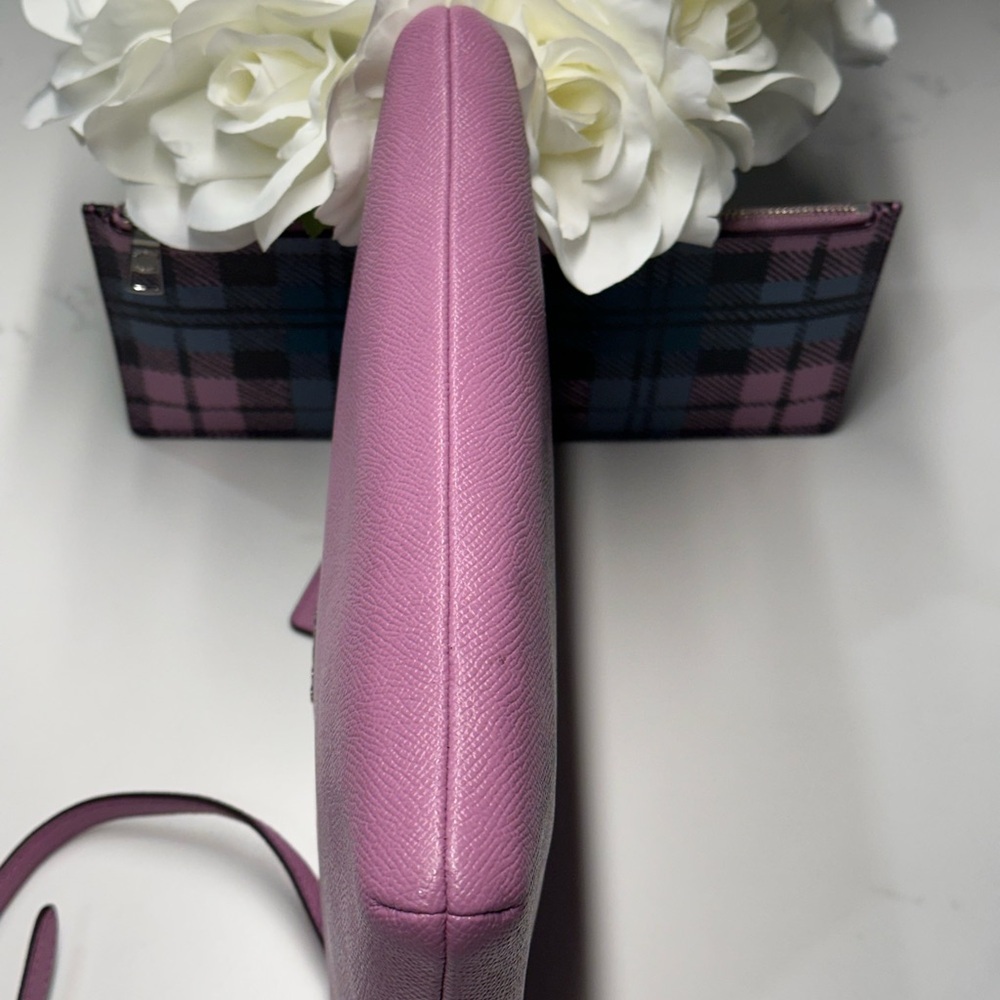 Coach East West Pop Crossbody Bag with Plaid Pouch F22252 Lilac - Picture 11 of 16
